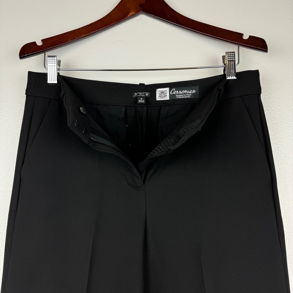 J. Crew Wide Leg Trousers Four Season Stretch Black Size 10 NWOT - Picture 7 of 9